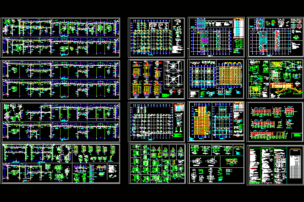 某地汽车展厅4S店钢结构CAD图纸.dwg