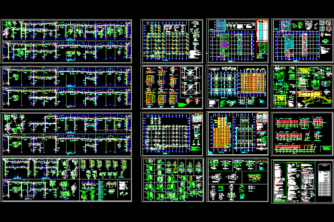 某地汽车展厅4S店钢结构CAD图纸.dwg