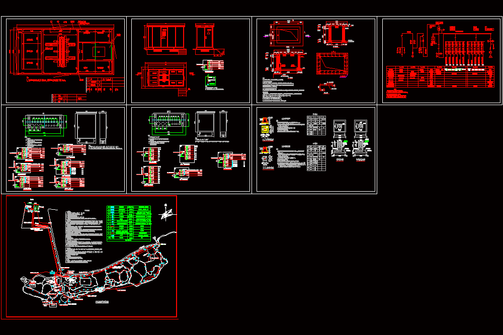 某公园灯具照明布线施工图CAD图纸.dwg