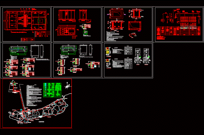 某公园灯具照明布线施工图CAD图纸.dwg