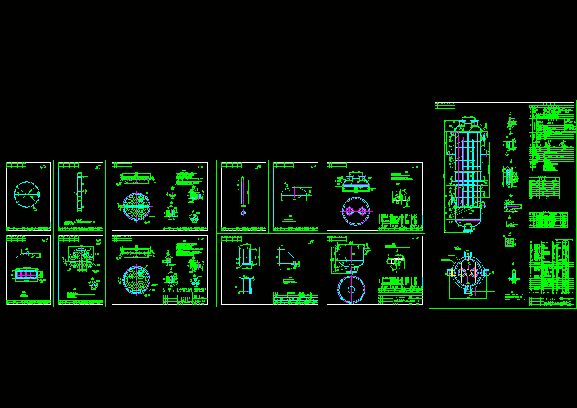 固定管板换热器（立式）的全套图纸.DWG