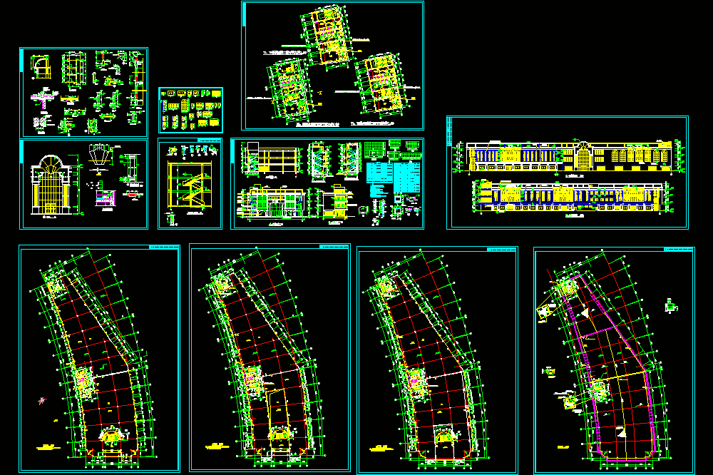 某陶瓷展销大厦全套图CAD图纸.dwg