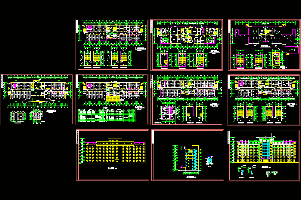某医院住院部全套施工图CAD图纸.dwg