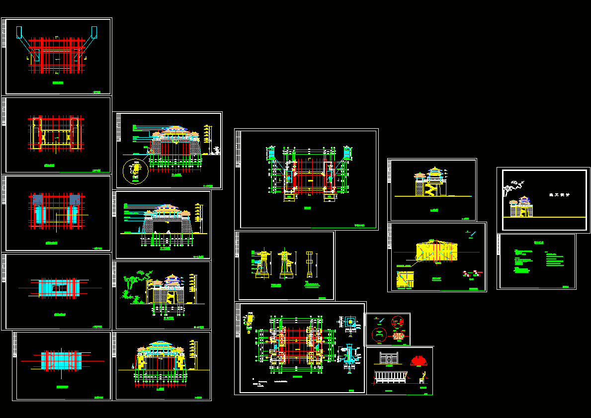 古城门建筑施工图CAD图纸.dwg