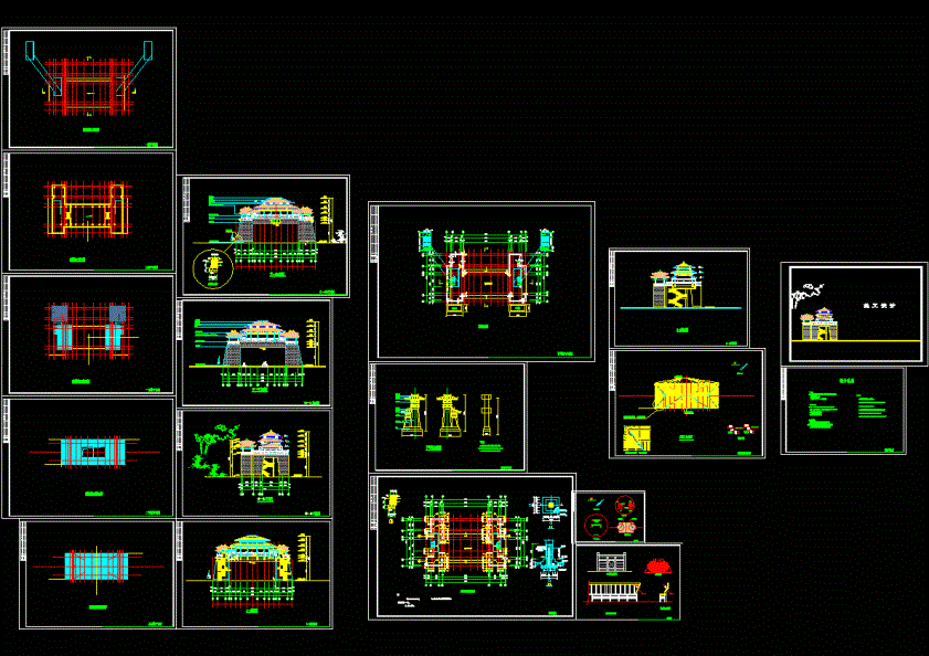 古城门建筑施工图CAD图纸.dwg
