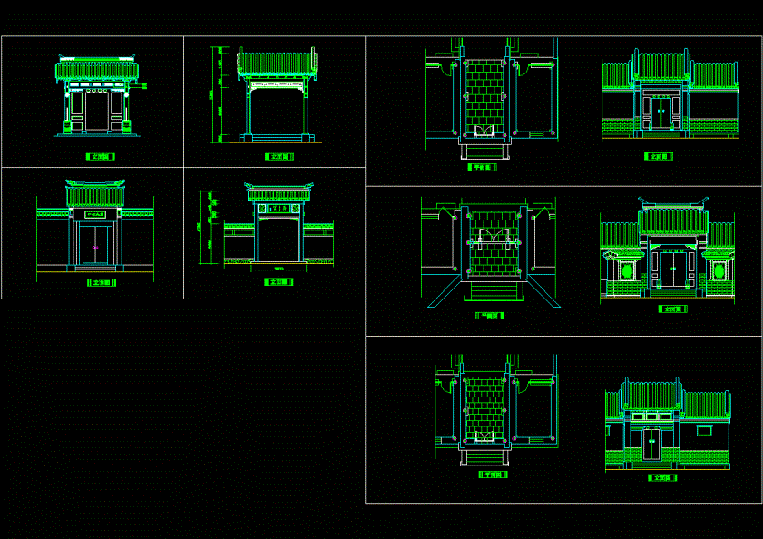 古典建筑立面建筑图CAD图纸.dwg