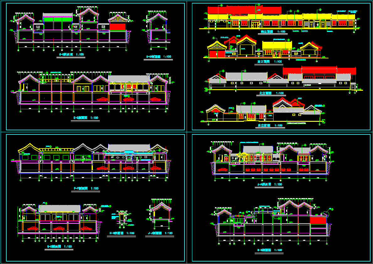 古建立剖面图CAD图纸.dwg