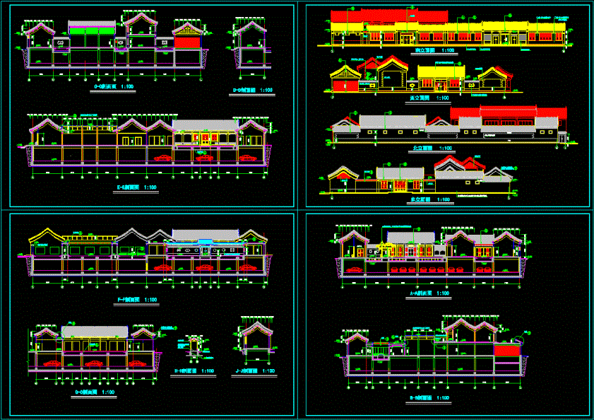 古建立剖面图CAD图纸.dwg