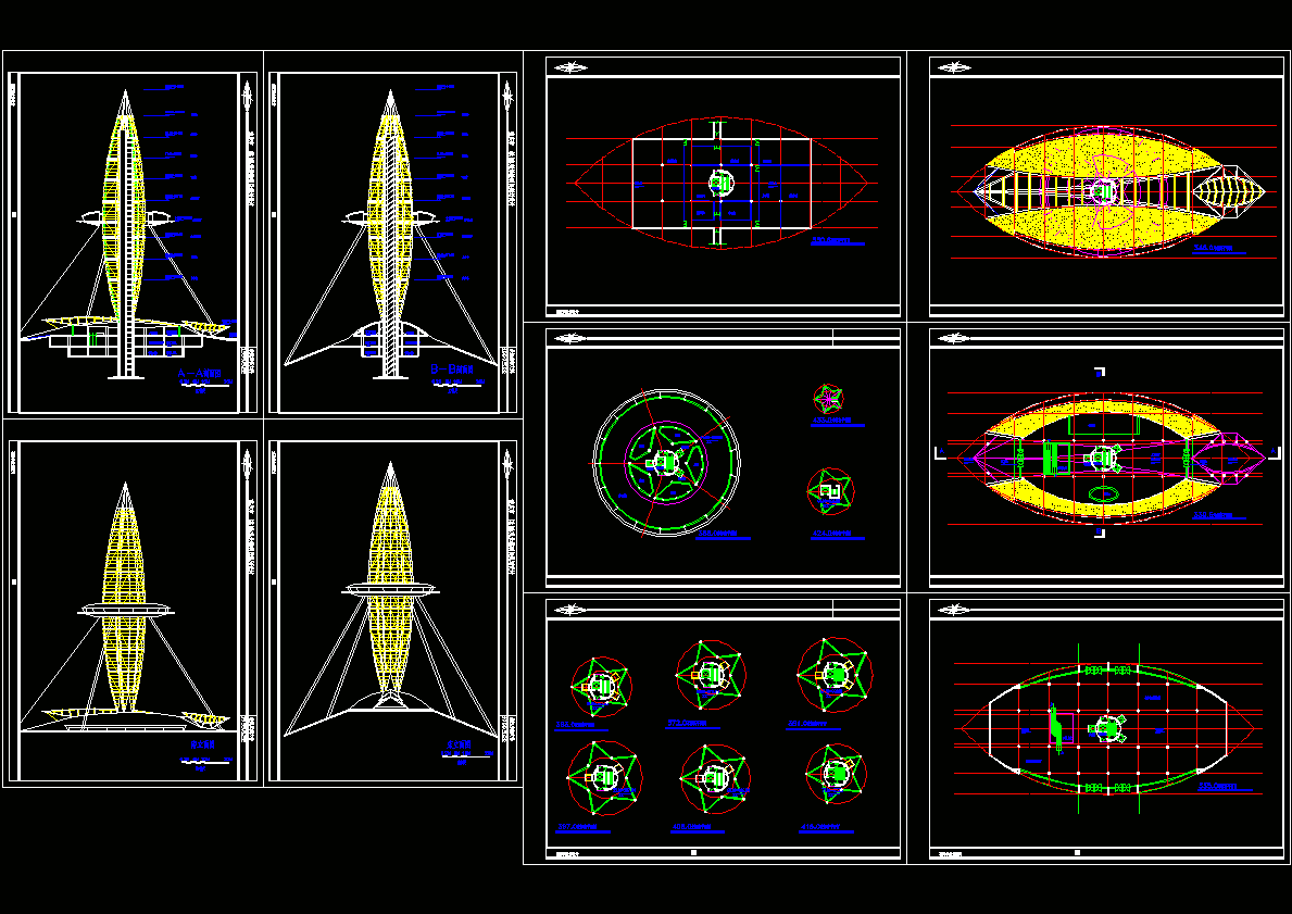 观光塔施工图纸CAD图纸.dwg