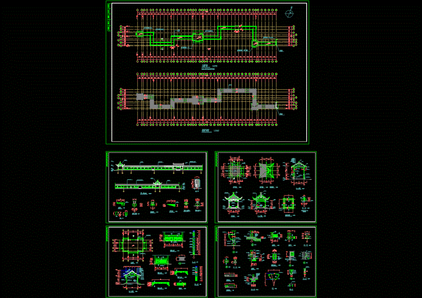 古建长廊建筑施工图CAD图纸.dwg