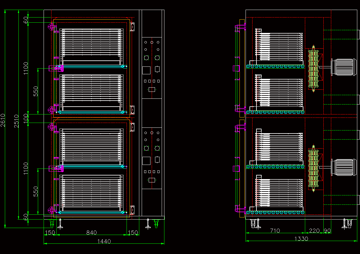 机械设备总图--烘烤机系列CAD图纸.dwg
