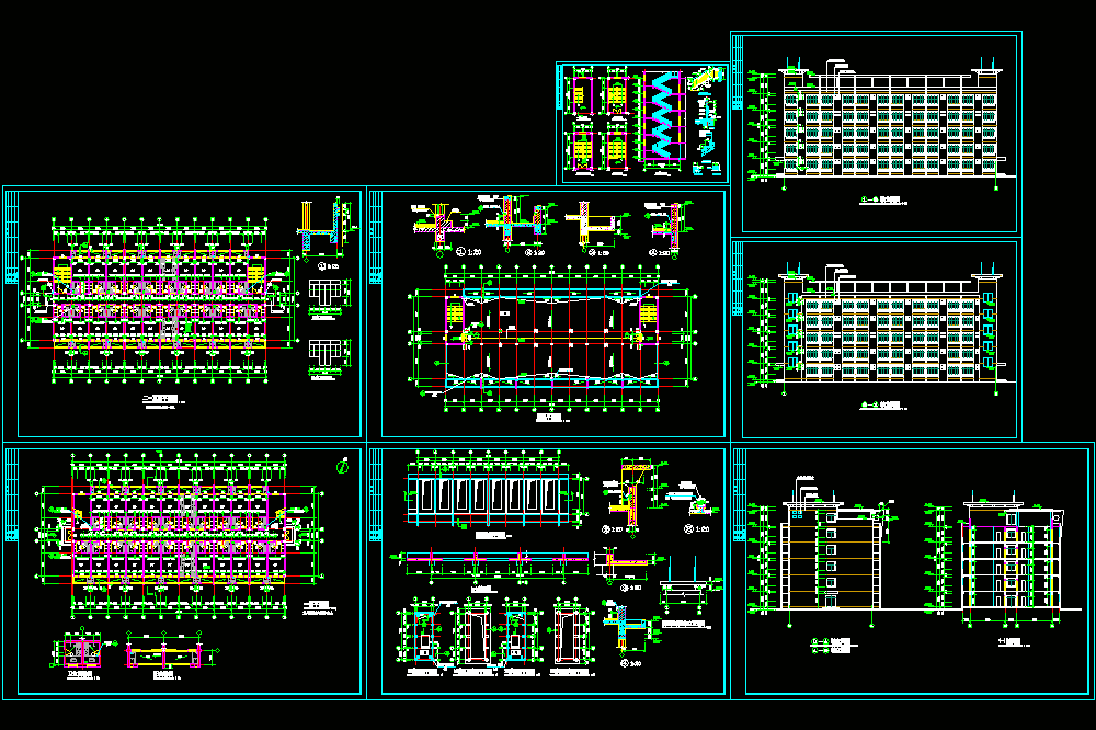 某中学宿舍楼建筑施工图CAD图纸.dwg