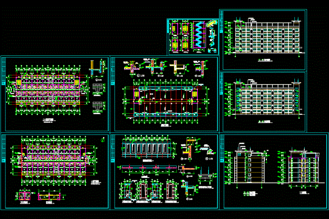某中学宿舍楼建筑施工图CAD图纸.dwg