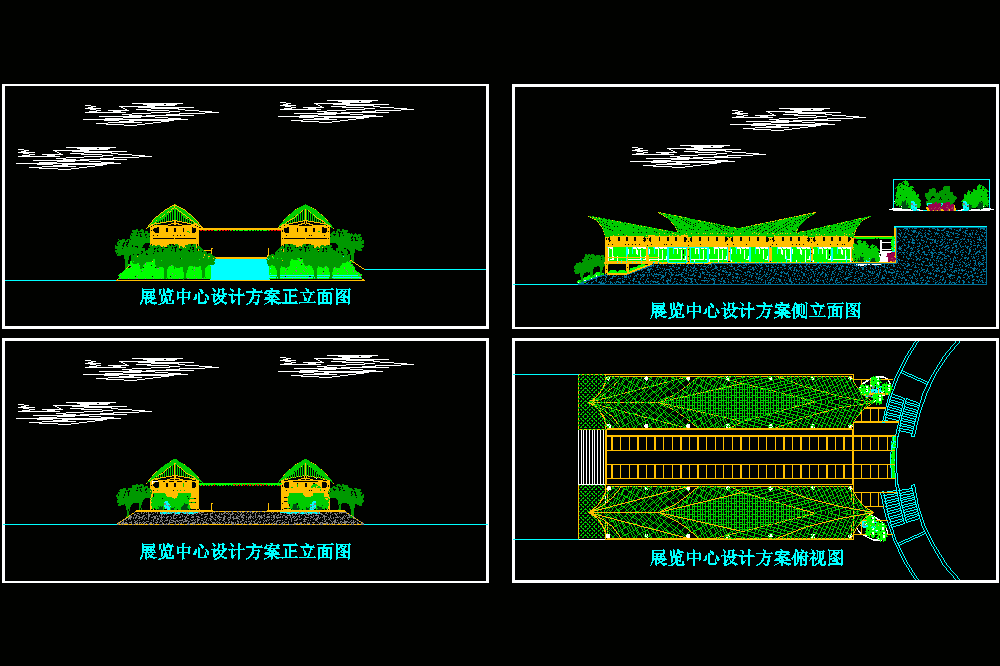 某展览中心建筑概念设计图CAD图纸.dwg