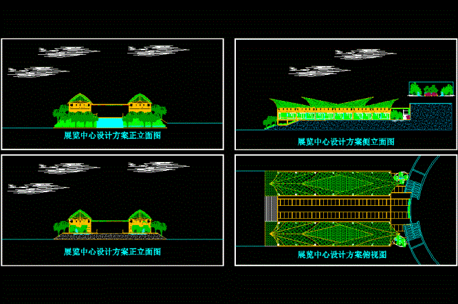 某展览中心建筑概念设计图CAD图纸.dwg