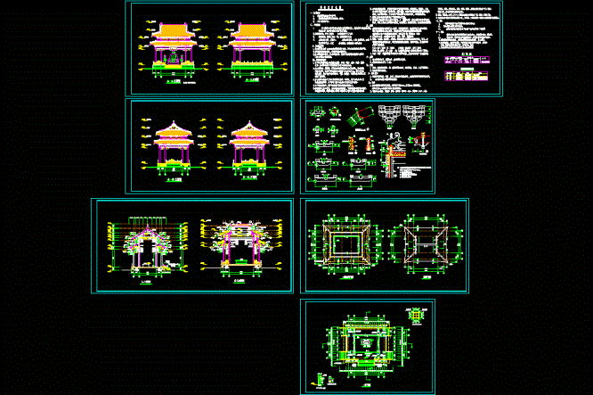 万佛亭施工图CAD图纸.dwg