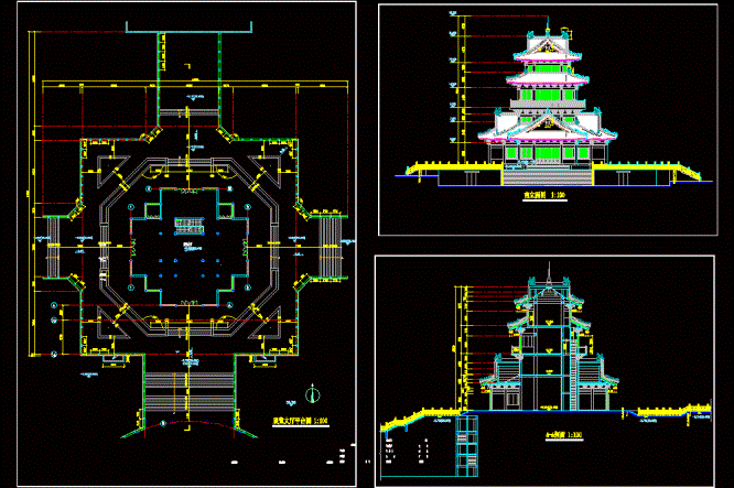 望海楼平立剖图CAD图纸.dwg