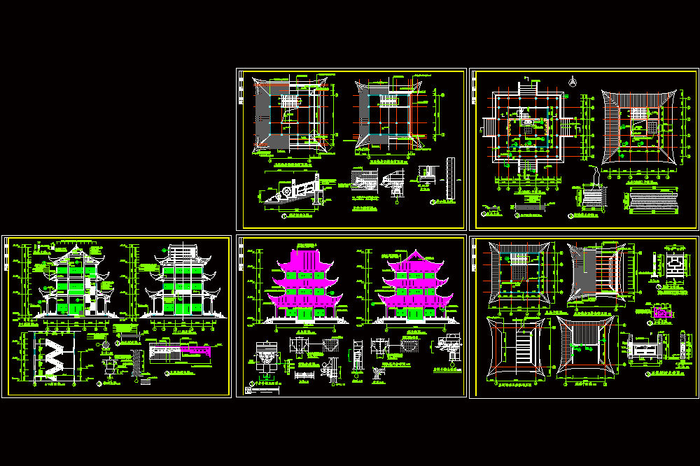 文昌阁古建筑施工图CAD图纸.dwg