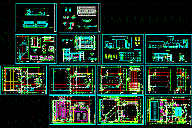 文化馆全套施工图CAD图纸.dwg