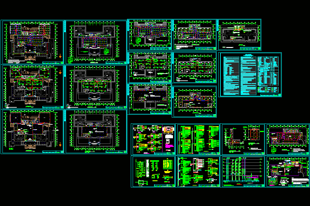 五层图书馆电气施工全套CAD图纸.dwg