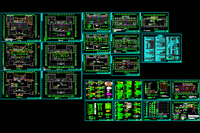 五层图书馆电气施工全套CAD图纸.dwg