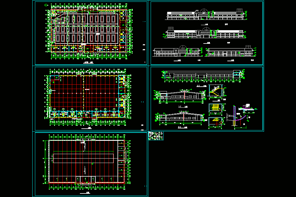现代农贸市场全套施工图CAD图纸.dwg