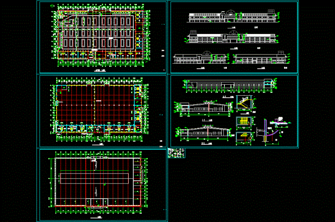 现代农贸市场全套施工图CAD图纸.dwg