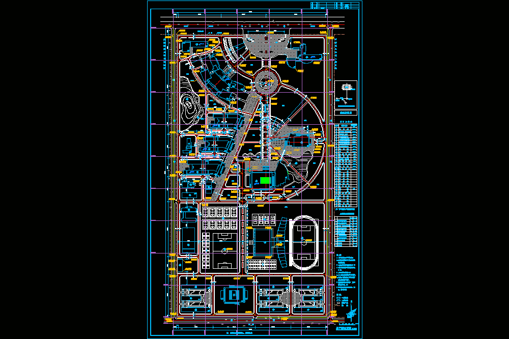 西安邮电学院新校区总平面布置图CAD图纸.dwg