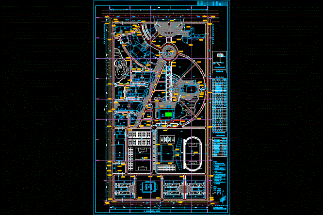 西安邮电学院新校区总平面布置图CAD图纸.dwg