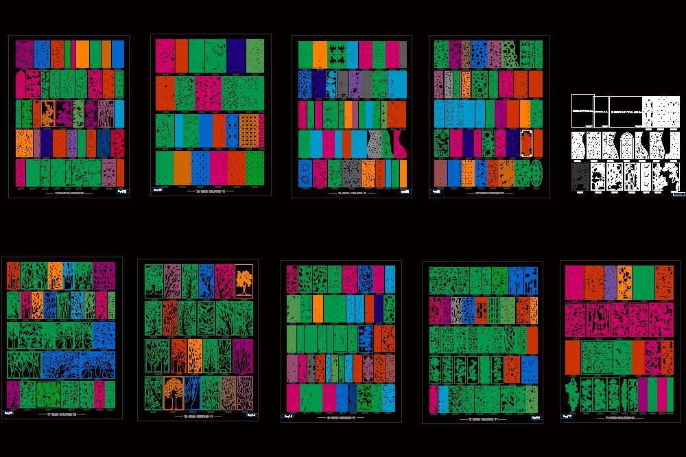 现代风格花格汇总CAD图纸.dwg