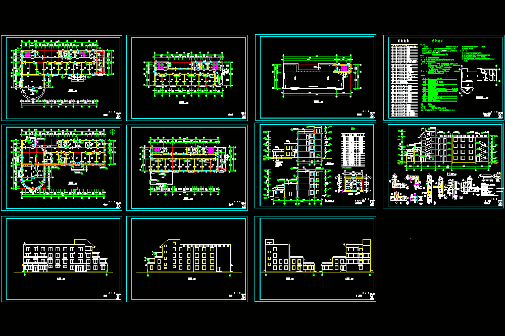 养老院建筑平面图CAD图纸.dwg