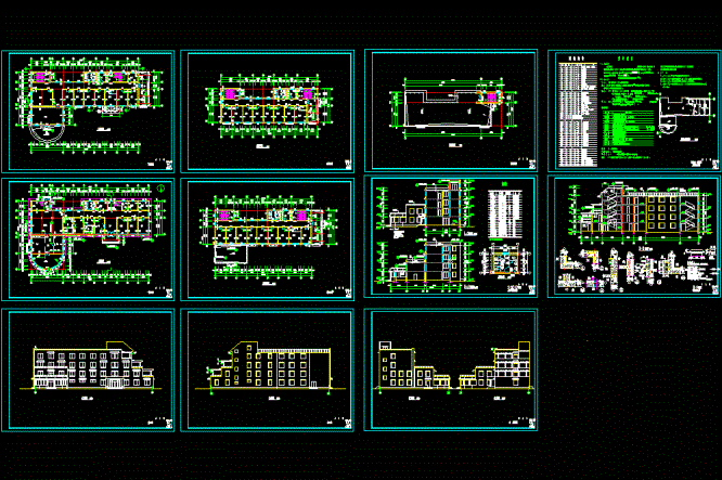 养老院建筑平面图CAD图纸.dwg