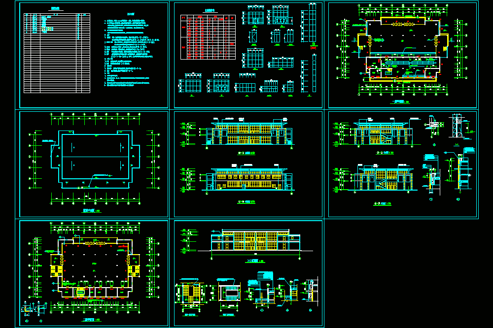 学院新校舍建筑施工图CAD图纸.dwg