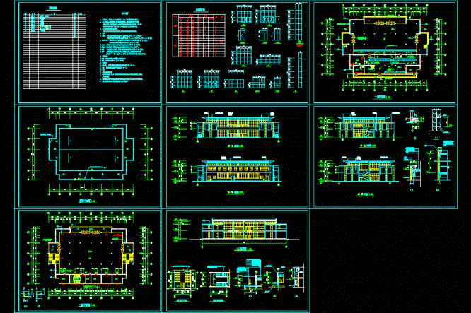 学院新校舍建筑施工图CAD图纸.dwg