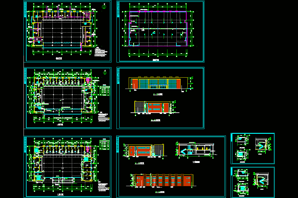 学校食堂建筑施工图CAD图纸.dwg