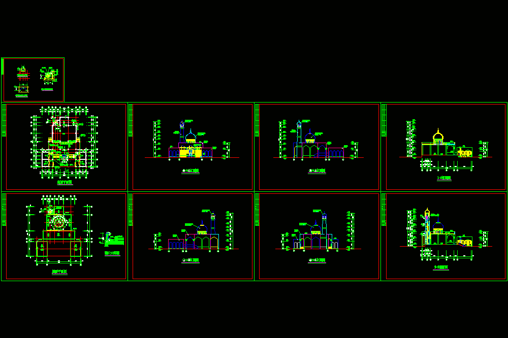 伊斯兰教清真寺CAD图纸.dwg