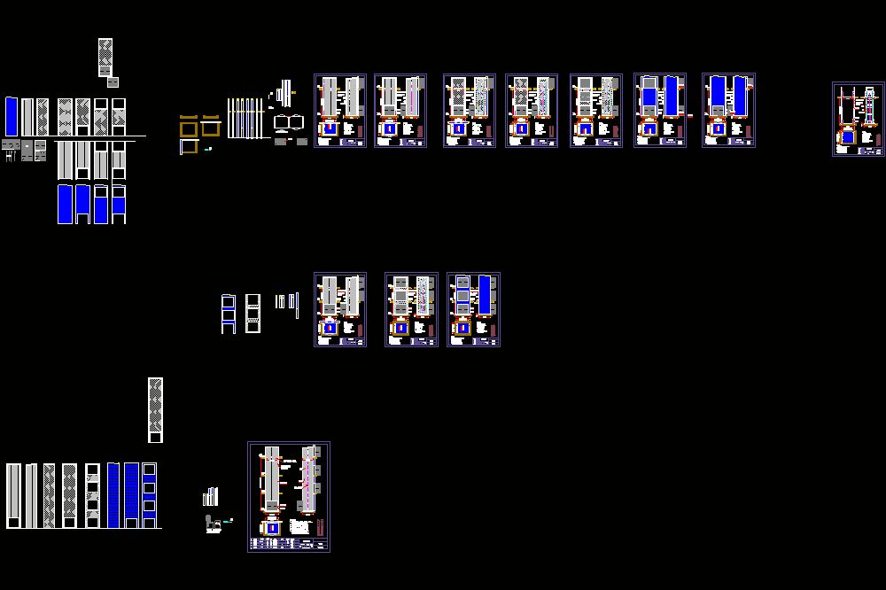 液压提升机方案图模板CAD图纸.dwg