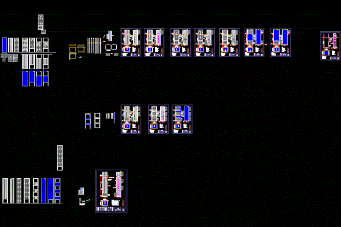 液压提升机方案图模板CAD图纸.dwg