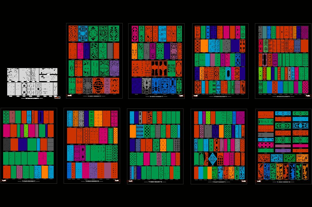 中式风格花格汇总CAD图纸.dwg