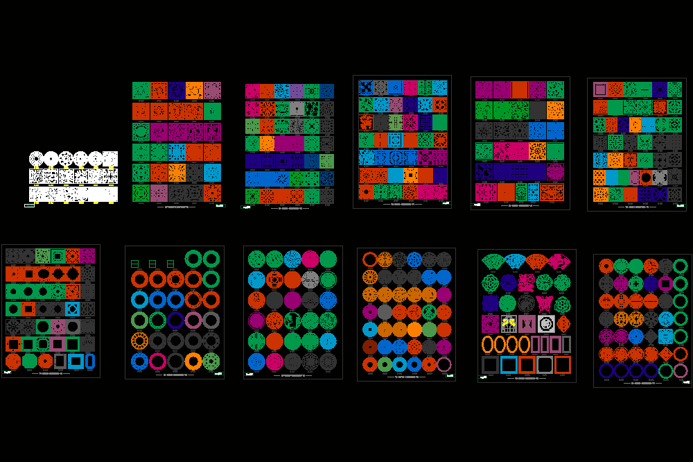 中式装修方圆图设计元素CAD图纸.dwg