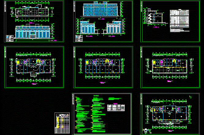 欧式多层办公建筑施工图CAD图纸.dwg