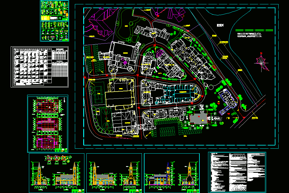 欧式教堂全套建筑施工图CAD图纸.dwg