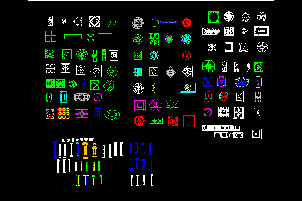 拼花及造形柱l图集CAD图纸.dwg