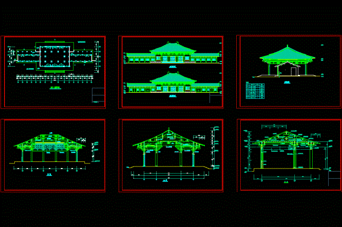 山门平立面施工图CAD图纸.dwg