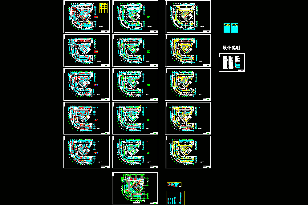 台州某大厦空调施工图CAD图纸.dwg