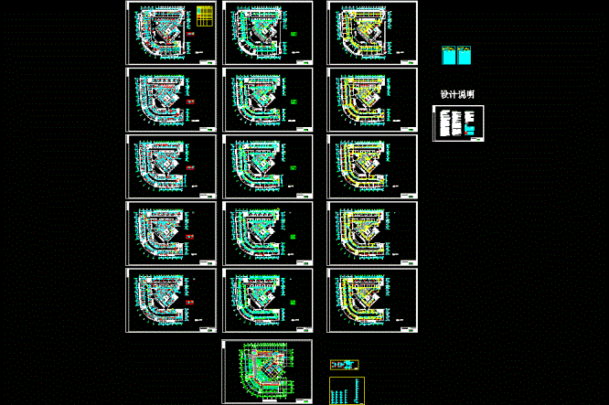 台州某大厦空调施工图CAD图纸.dwg