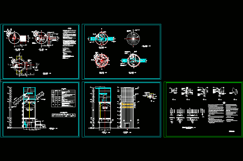 水泥厂黄料库建筑图CAD图纸.dwg