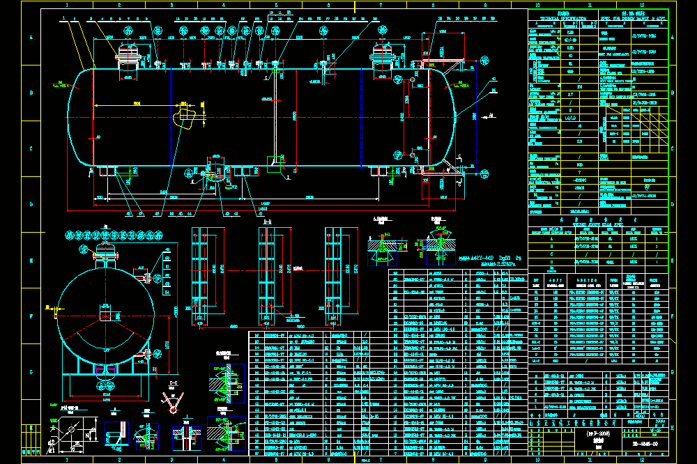 有效容积100立方液氨储罐CAD图.dwg