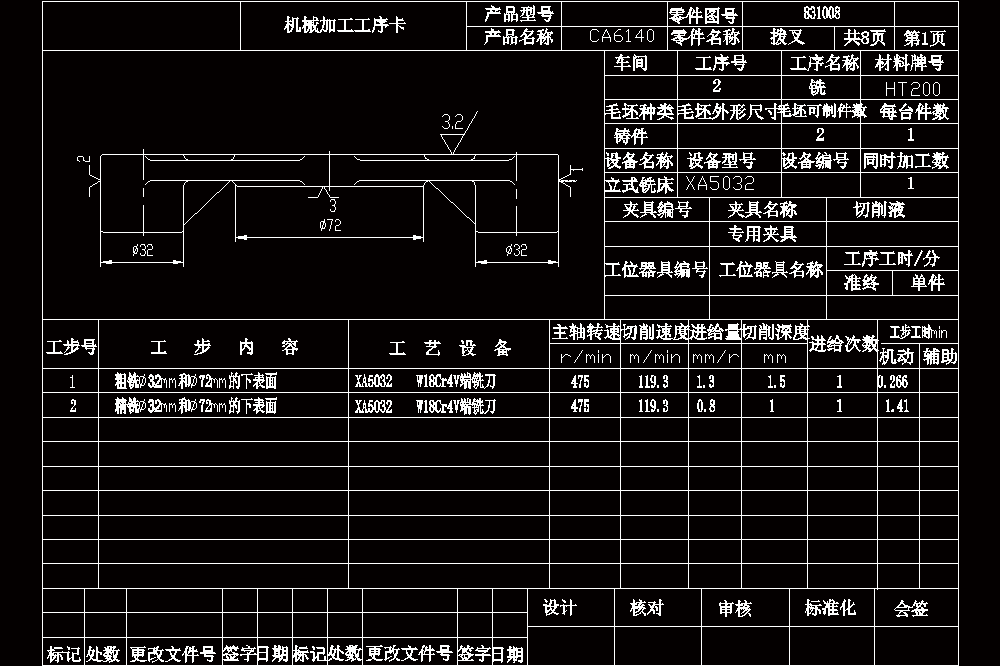 CA6140车床拨叉[831008]加工工艺及钻2-φ20孔夹具设计[全套含高清CAD图说明书工序卡].zip