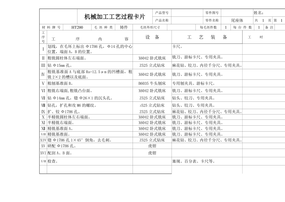 尾座体的加工工艺和铣底面夹具设计W[含高清CAD图、工艺工序卡片说明书].zip
